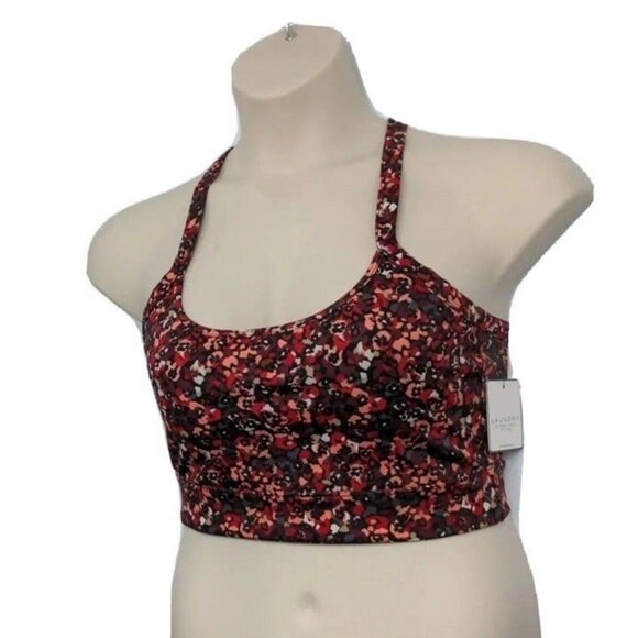 Laundry by Shelli Segal Speckled Floral Sports Bra Multi Color Low Impact Size L - Picture 2 of 8